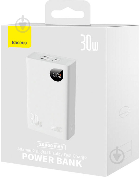 Повербанк BASEUS Adaman2 PPAD050002 20000 mAh white (1,28313E+12) - фото 6