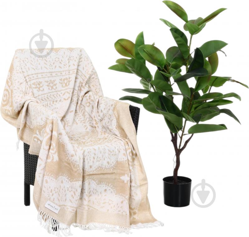 Плед Narbonne beige 130x170 см бежево-білий Guy Laroche Paris - фото 1 Плед Narbonne beige 130x170 см бежево-білий Guy Laroche Paris - фото 1