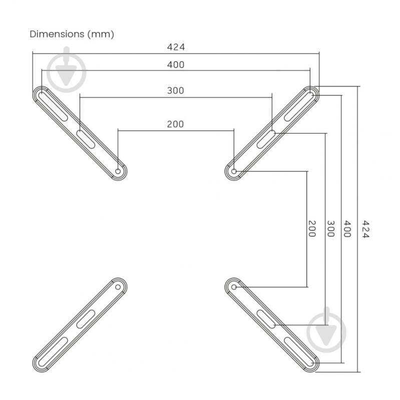 Крепеж Brateck LCD-201F фиксированные 32"-55" черный - фото 7