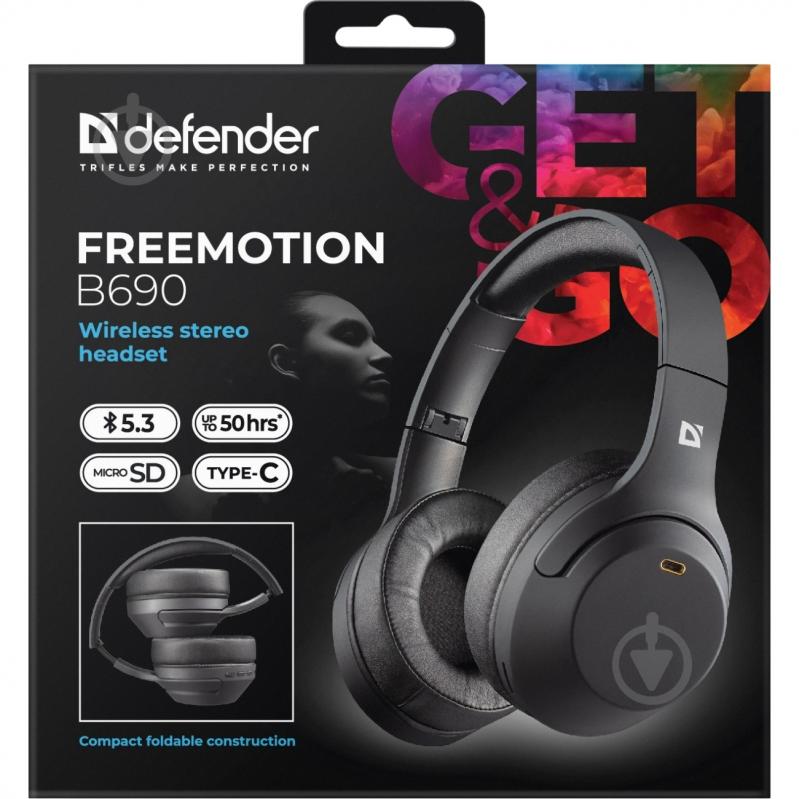 Гарнитура Defender FreeMotion B690 black (63690) - фото 7 Гарнитура Defender FreeMotion B690 black (63690) - фото 7