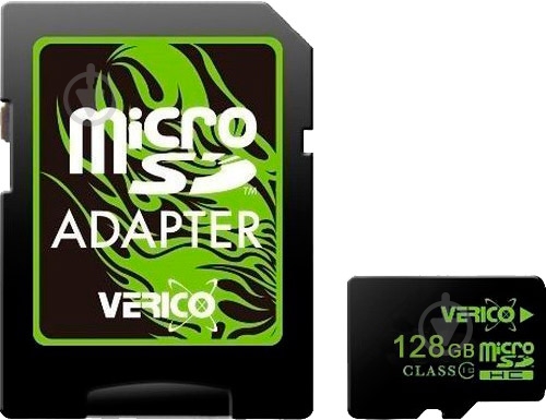 Карта памяти Verico MicroSDHC 128GB Class 10+SD adapter - фото 1