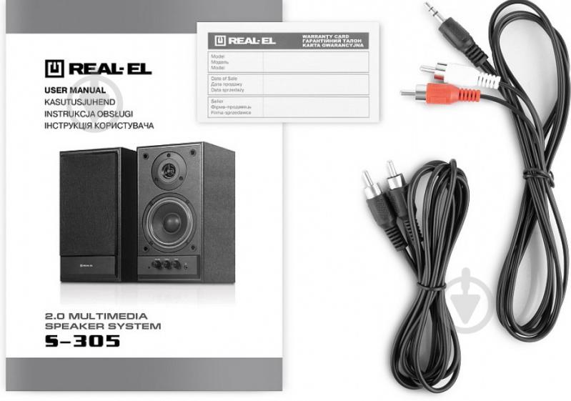 Акустическая система Real-el S-305 2.0 black EL121200012 - фото 10