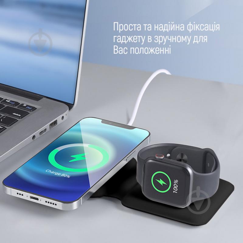 Бездротовий зарядний пристрій ColorWay MagSafe Duo Charger 15W for iPhone черний (CW-CHW32Q-BK) - фото 6