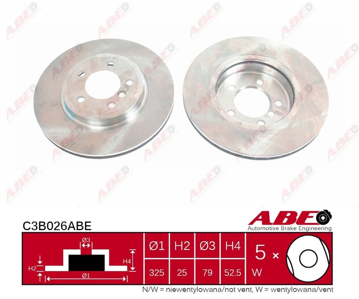 Тормозной диск передний BMW 3 (E46) Z4 (E85) Z4 (E86) 2.5/3.0/3.0D 10.99-08.08 C3B026ABE ABE - фото 1