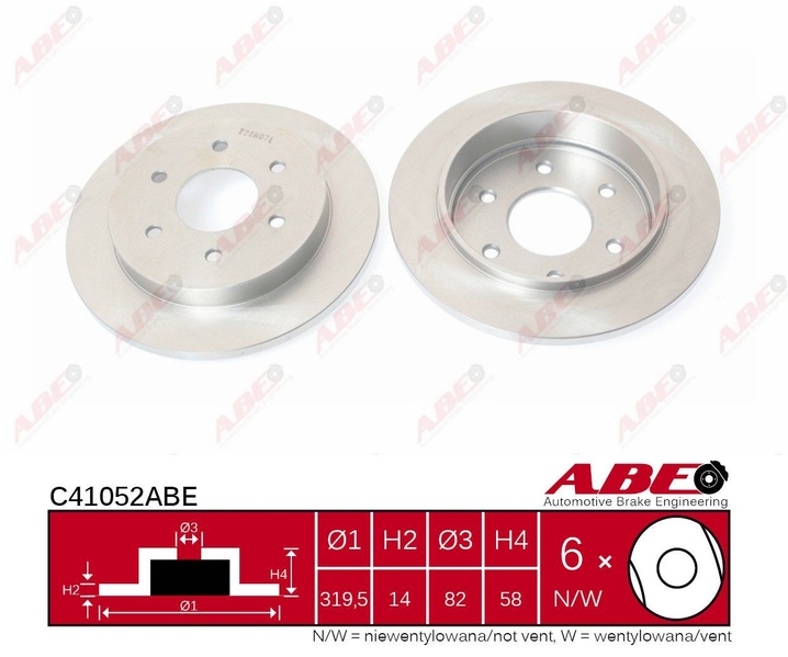 Гальмівний диск задній NISSAN ARMADA TITAN 5.6 08.03- C41052ABE ABE