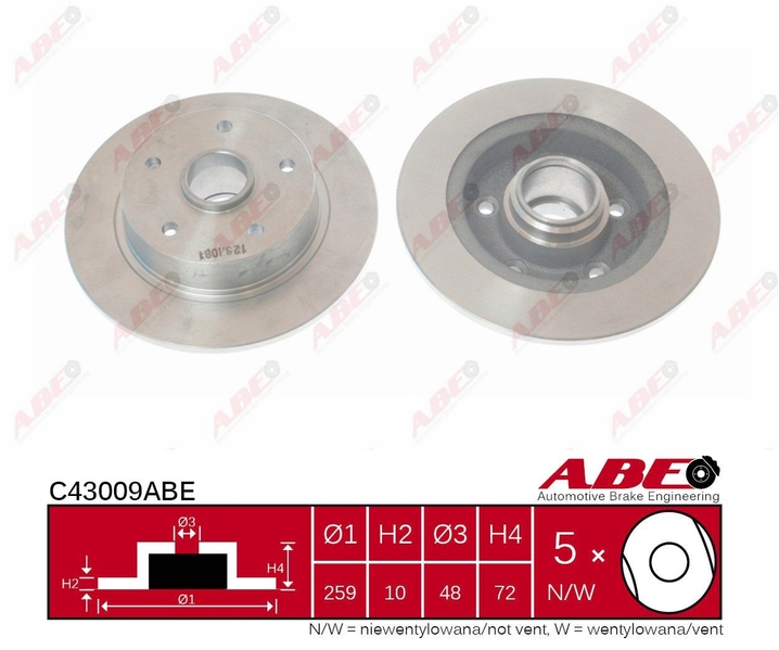 Тормозной диск задний MAZDA 626 III 626 V 1.8-2.2 06.87-10.02 C43009ABE ABE - фото 1