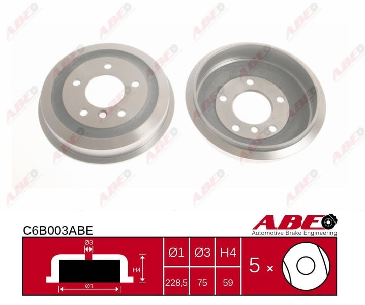 Тормозной барабан BMW 3 (E36) 1.6-1.8 09.90-08.00 C6B003ABE ABE