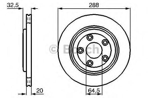 Тормозной диск задний OPEL COMBO, COMBO TOUR, CORSA C, TIGRA 1.3D-1.8 09.00- 0986478731 BOSCH - фото 1