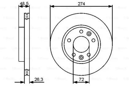 Тормозной диск 0986479430 BOSCH