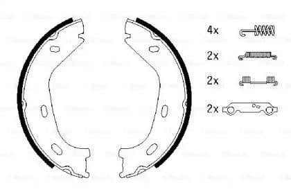 Гальмівні колодки барабанні Subaru Impreza 0986487463 BOSCH