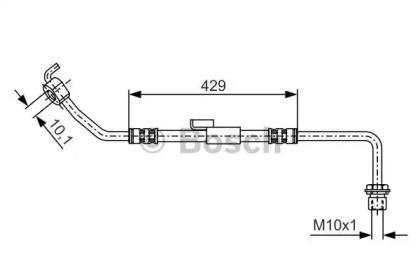 Тормозной шланг задний (длина 233мм, M10x1) AUDI 100, A6, V8 1.8-4.2 10.88-12. 1987476418 BOSCH