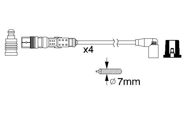 Комплект проводів запалювання SEAT IBIZA; SKODA FABIA I, OCTAVIA; VW GOLF IV, POLO 1.6/2.0/2.0LPG 11.91-1 0986356331 BOSCH