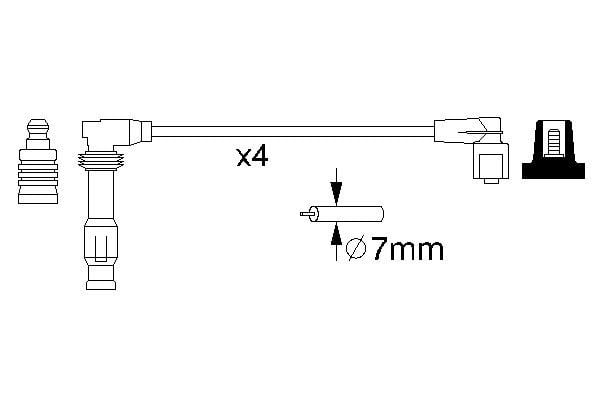 Комплект проводов зажигания CHEVROLET CAPTIVA, EPICA, EVANDA, LACETTI; DAEWOO LEGANZA 1.8-2.4LPG 06.97- 0986356986 BOSCH