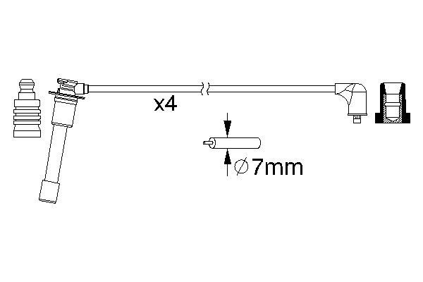 Комплект проводов зажигания MAZDA 323 C V, 323 F V, 323 P V, 323 S V 1.5/1.8 07.94-09.98 0986357149 BOSCH - фото 1