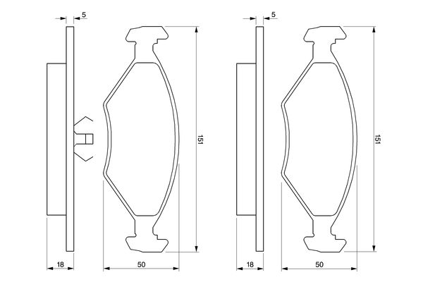 Колодки гальмівні передні FIAT FIORINO 1.3-1.7D 01.88-05.01 ( 0986424458 BOSCH