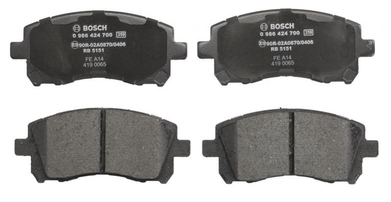 Тормозные колодки передние SUBARU FORESTER, IMPREZA, LEGACY, OUTBACK 2.0/2.5/3.0 03.94-06.09 0986424700 BOSCH