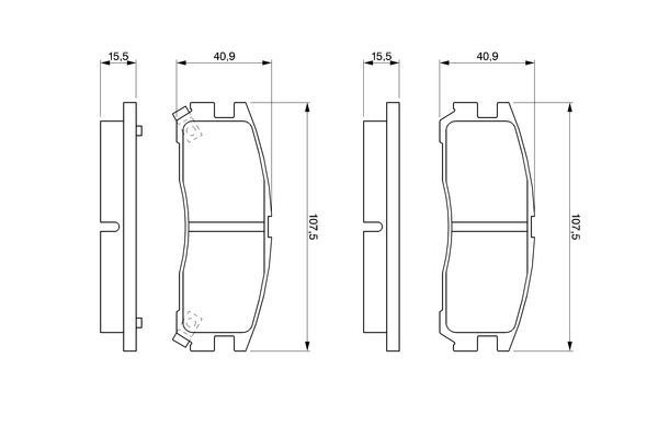 Тормозные колодки задние MITSUBISHI GALANT V\VI, SAPPORO, SPACE RUNNER 1.8-3.8 06.87-12.12 0986461145 BOSCH