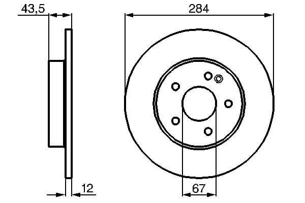 Тормозной диск передний MERCEDES C (W202) 1.8-2.5D 03.93-05.00 0986478262 BOSCH