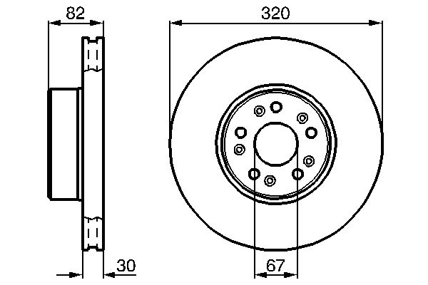 Гальмівний диск передній MERCEDES S (C140), S (W140) 2.8-6.0 02.91-12.99 0986478527 BOSCH - фото 1