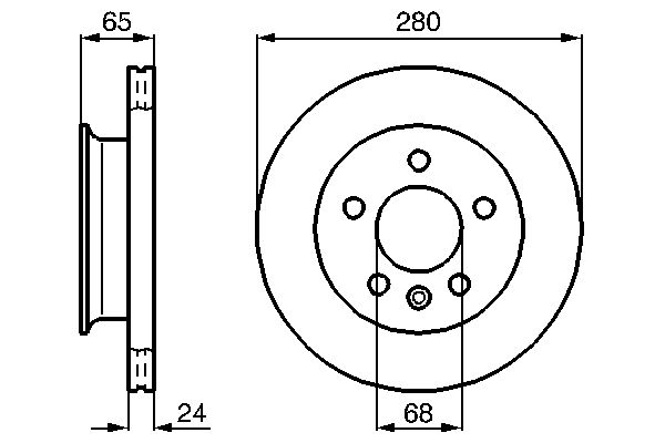 Тормозной диск передний VW TRANSPORTER IV 1.8-2.5D 07.90-06.03 0986478548 BOSCH