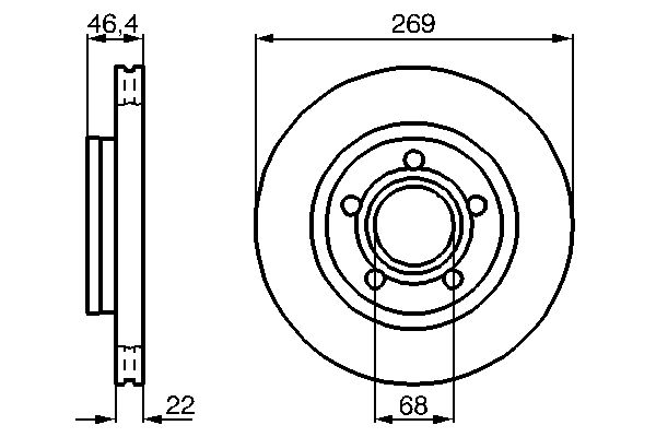 Тормозной диск задний AUDI A8 2.5D-6.0 03.94-09.02 0986478574 BOSCH