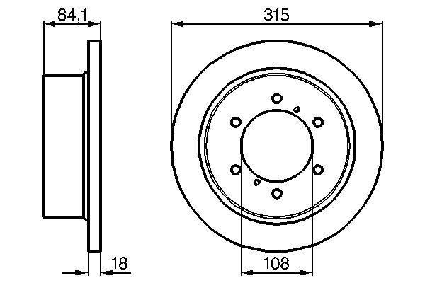 Гальмівний диск задній MITSUBISHI L 400, PAJERO II, PAJERO III, PAJERO SPORT I 2.4-3.5 12.90- 0986478713 BOSCH