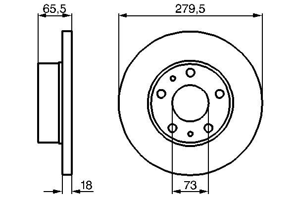 Тормозной диск передний CITROEN JUMPER; FIAT DUCATO; PEUGEOT BOXER 1.9D-2.8D 02.94-04.02 0986478843 BOSCH