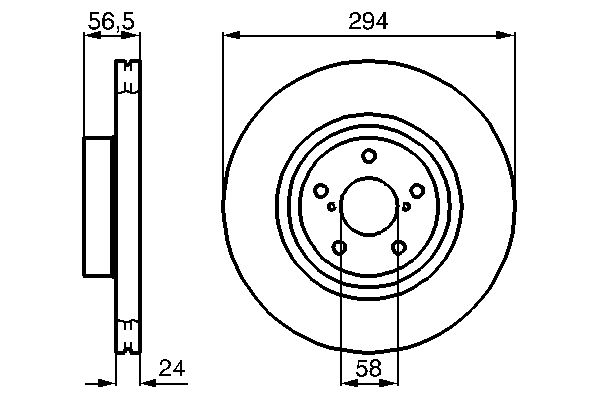 Тормозной диск передний SUBARU BRZ, FORESTER, IMPREZA, LEGACY IV, LEGACY V, OUTBACK, XV 1.6-3.0 06.98- 0986478977 BOSCH