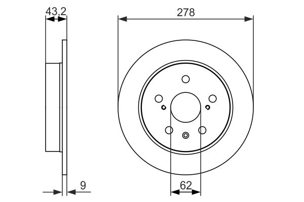 Тормозной диск задний FIAT SEDICI; SUZUKI SX4 1.6/2.0D 06.06- 0986479047 BOSCH