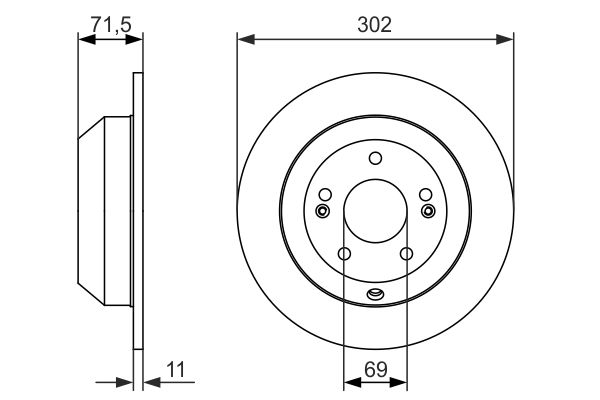 Гальмівні диски задні HYUNDAI SANTA FÉ II, SANTA FÉ III; KIA SEDONA, SORENTO II 2.0D-3.5 01.09- ( 0986479081 BOSCH