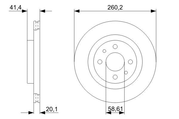 Тормозной диск передний LADA 110, 111, 112, KALINA, PRIORA 1.4-1.6LPG 01.95- 0986479346 BOSCH