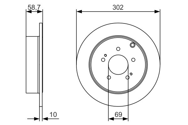 Тормозной диск задний MITSUBISHI GRANDIS 2.0D/2.4 04.04-12.11 0986479532 BOSCH