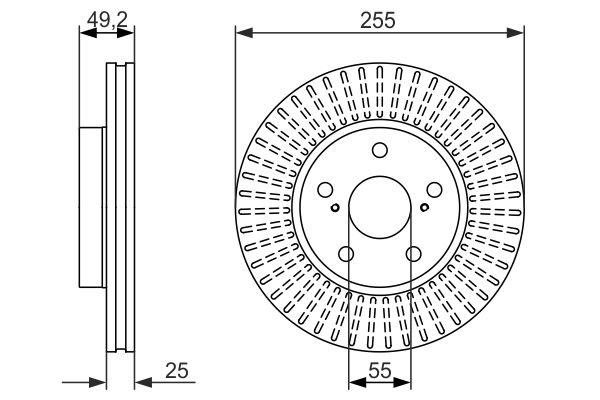 Тормозной диск передний LEXUS CT; TOYOTA PRIUS 1.8H 06.08- 0986479663 BOSCH