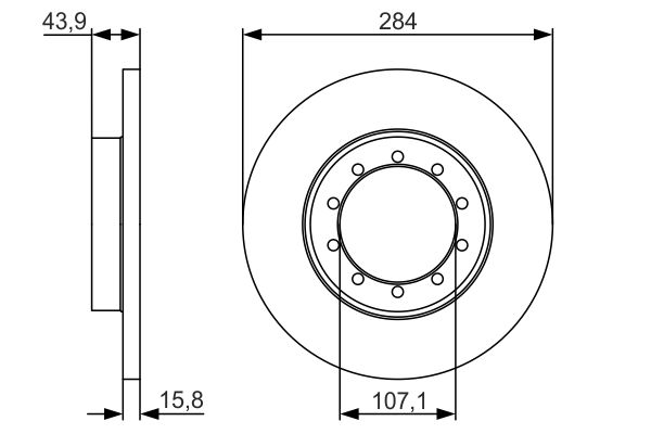 Гальмівний диск задній FORD TRANSIT 2.2D/2.4D/3.2D 04.06-12.14 0986479A34 BOSCH - фото 1