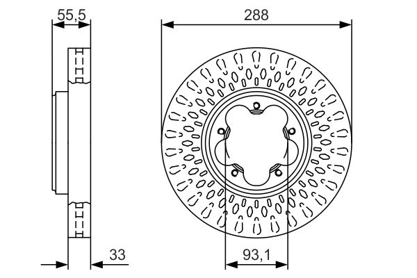 Тормозной диск передний FORD TOURNEO CUSTOM V362, TRANSIT CUSTOM V362, TRANSIT V363 2.0D/2.2D 04.12- 0986479A49 BOSCH