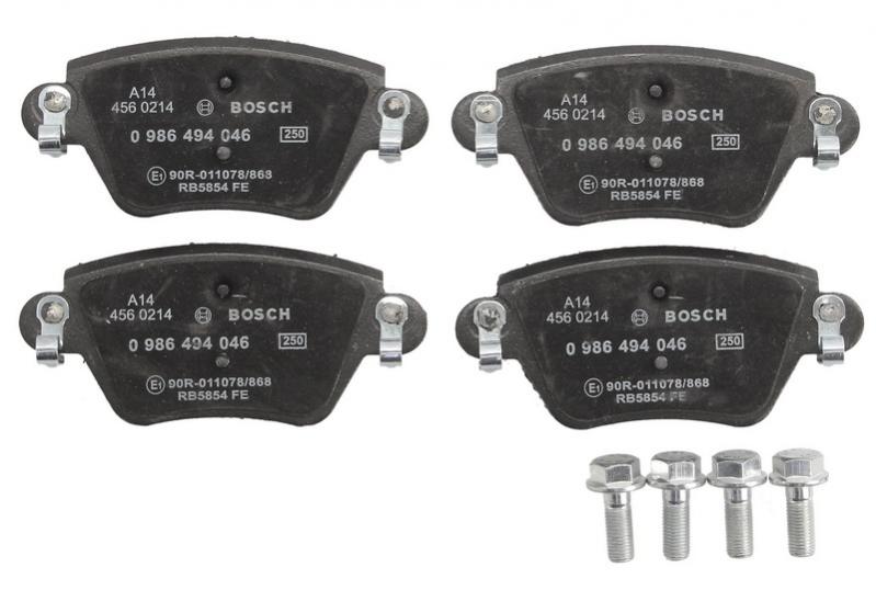 Тормозные колодки задние FORD MONDEO III; JAGUAR S-TYPE, XJ, X-TYPE 1.8-4.2 01.99-12.09 0986494046 BOSCH
