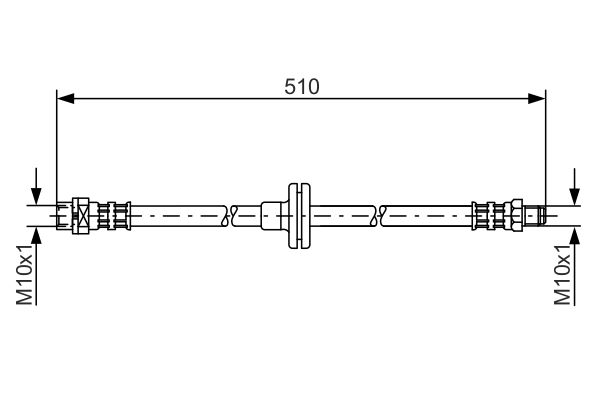 Гальмівний шланг передній (довжина 510мм, M10x1/M10x1) BMW X5 (E53) 3.0-4.8 01.00- 1987476056 BOSCH