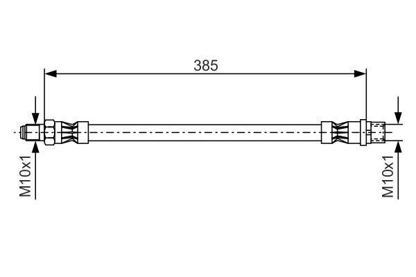 Гальмівний шланг передній (385мм, M10x1/M10x1) MERCEDES C (W202), C (W203), C (W204) 1.6-6.2 03. 1987476439 BOSCH - фото 1