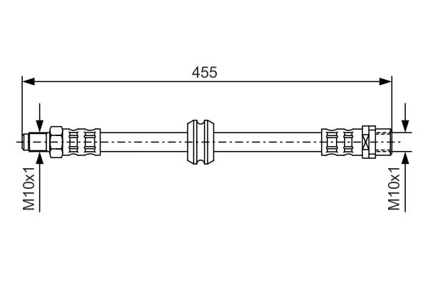 Тормозной шланг передний (длина 455мм, M10x1/M10x1) BMW 3 (E36), Z3 (E36) 1.6-3.0 09.90-06. 1987476444 BOSCH - фото 1