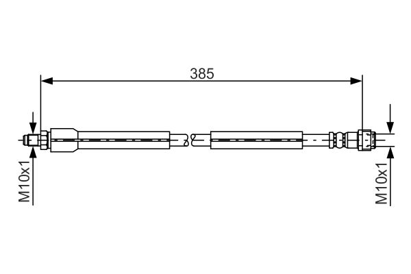 Гальмівний шланг передній (385мм, M10x1/M10x1) MERCEDES CLS (C219), E (W211), S (W220) 1.8-6.2 10.98-12 1987476949 BOSCH