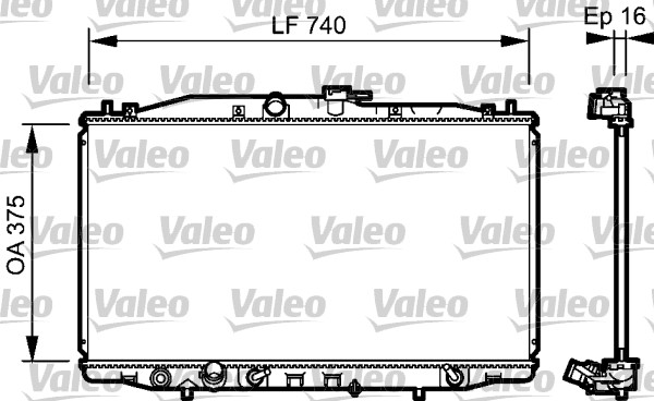 Радіатор охолодження двигуна HONDA ACCORD VII 2.0 02.03-05.08 735050 VALEO