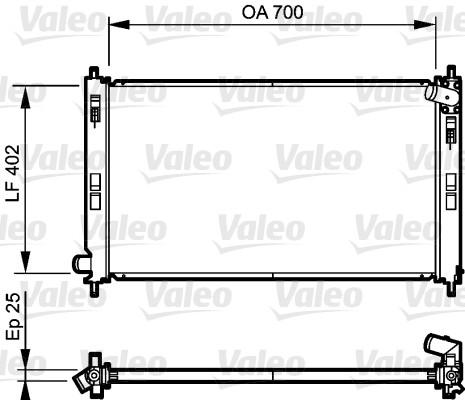 Радиатор охлаждения двигателя CITROEN C-CROSSER C-CROSSER ENTERPRISE MITSUBISHI ASX LANCER VIII OUTLANDER II PEUGEOT 4007 4008 1.6-3.0 11.06- 735200 VALEO