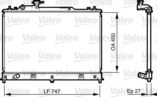 Радиатор охлаждения двигателя MAZDA CX-7 2.3 10.07-03.13 735577 VALEO