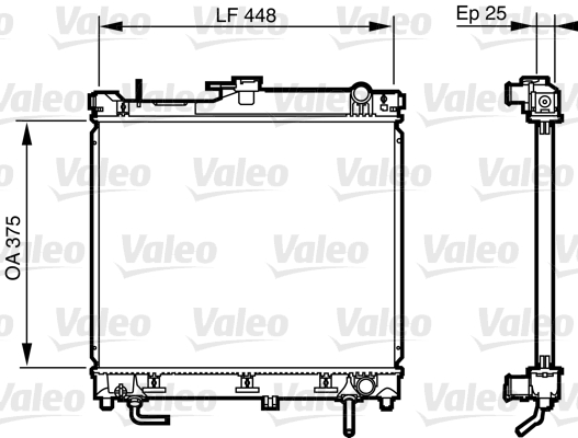 Радиатор охлаждения двигателя (АКПП) SUZUKI JIMNY 1.3 02.01- 735578 VALEO