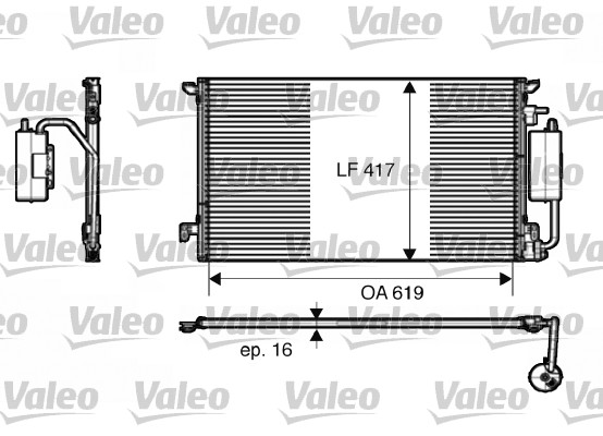 Радіатор кондиціонера Fiat Opel 817809 Valeo