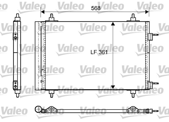 Радиатор кондиционера CITROEN BERLINGO C4 C4 I PEUGEOT 307 308 I PARTNER PARTNER TEPEE 1.4-2.0D 08.00- 818170 VALEO