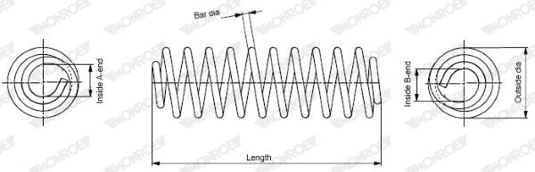 Пружина передняя OPEL KADETT E KADETT E COMBO 1.2-1.6 09.84-07.94 SP0052 MONROE