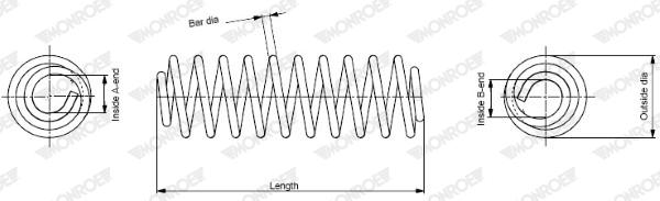 Пружина задняя SKODA OCTAVIA I 1.4-2.0 07.98-12.10 SP3328 MONROE