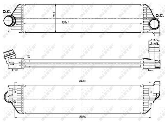 Інтеркулер OPEL MOVANO B RENAULT MASTER III 2.3D/Electric 02.10- 30358 NRF