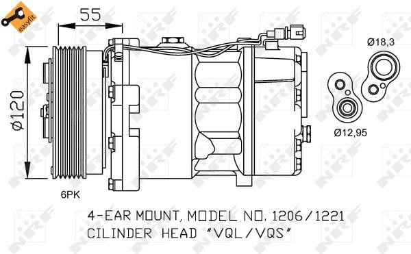 Компрессор кондиционера Audi A3 96 - 32064 NRF